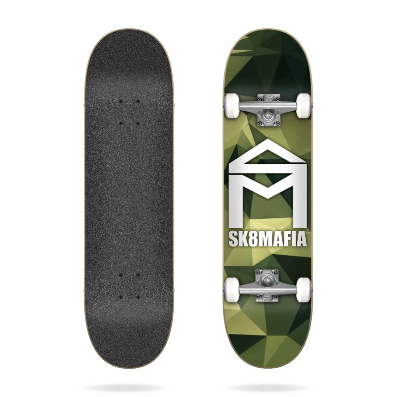 House Logo Camo Green 7.87" SK8MAFIA Skateboard 1 House Logo Camo Green 7.87" SK8MAFIA Skateboard